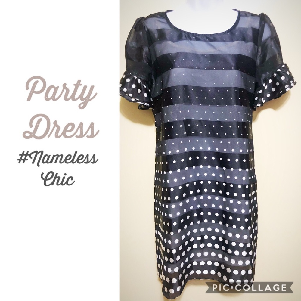 NWOT Blk and White Polka Dot Party Dress